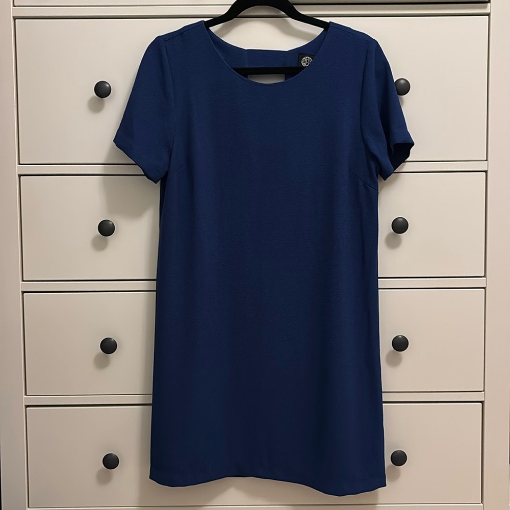 Bobeau Shift Crew Neck Dress